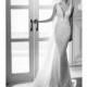 Julie Vino Fall/Winter 2017 Chapel Train Ivory Elegant V-Neck Sheath Sleeveless Beading Lace Bridal Gown - Junoesque Wedding Dresses