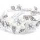 Handmade Enchanting Side Design Bridal Tiara Headband With Organza