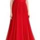 One-Shoulder Gathered Chiffon Gown