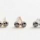 14k Gold Black Diamond Stud Earrings, Natural Black Diamond Earrings, 1.5mm, 2mm, 3mm Option,rose Gold, White Gold, Dal-e101