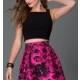 Short Sleeveless Two Piece Dress with Print Skirt  by Blondie Nites - Brand Prom Dresses