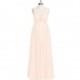 Pearl_pink Azazie Madison - Floor Length Stretch Knit V Neck Chiffon Back Zip Dress - Cheap Gorgeous Bridesmaids Store