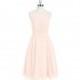 Pearl_pink Azazie Sylvia - Knee Length Scoop Chiffon And Lace Back Zip Dress - Cheap Gorgeous Bridesmaids Store