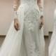 Lace Long Sleeves Sheath Wedding Dresses With Detachable Train,Wedding Gown,SW11