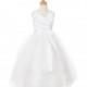 White Matte Satin V-Neck Dress w/ Tulle Skirt Style: D6001T - Charming Wedding Party Dresses