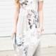 Ann Floral Maxi Dress In Taupe
