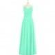 Turquoise Azazie Faith - Bow/Tie Back Chiffon Halter Floor Length Dress - Charming Bridesmaids Store