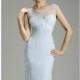 Light Blue Embellished Stretch Lace Gown by Lara Designs - Color Your Classy Wardrobe