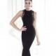 Black Embellished Lycra Crepe Gown by Tarik Ediz - Color Your Classy Wardrobe