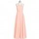 Coral Azazie Melinda - Chiffon Halter Floor Length Strap Detail Dress - Cheap Gorgeous Bridesmaids Store