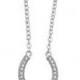 A Sterling Silver Horseshoe AAAA Cubic Zirconia Necklace Pendant