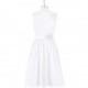 White Azazie Christina - Chiffon Side Zip Knee Length One Shoulder Dress - Cheap Gorgeous Bridesmaids Store