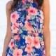 Once In A While Floral Key Hole Halter Dress