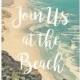 At The Beach Wedding Save The Date Postcard // Destination Boho Wedding Beach Save The Date Beach Invitation Coast Waves Chic Vintage Card