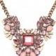 Crystal Flower Pandent Statement Necklace