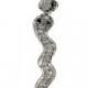 925 Sterling Silver Pave Diamond Snake Charm Pendant Jewelry