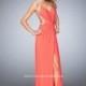 La Femme 22248 Electric Blue,Light Mint,Pink Grapefruit Dress - The Unique Prom Store