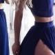 Two Piece Prom Dresses,Royal Blue P