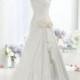 Hot Selling One Shoulder Dropped Train Taffeta Ivory Sleeveless Lace Up-Corset Wedding Dress with Pleating h1ee0035 - Top Designer Wedding Online-Shop