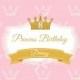 Large Custom Princess Birthday Banner, Pink Princess crown Birthday, Pink and Gold Birthday,  girl birthday, Little princess party ;10000364