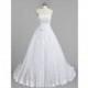 White Azazie Ramona BG - Sweetheart Back Zip Chapel Train Satin, Tulle And Lace Dress - Charming Bridesmaids Store