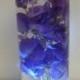 Purple And Blue Flower Floating Candle Wedding Centerpiece Kit With Clear Gems LED Light Gold Rimmed Vase