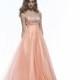 Dreamz by Riva Designs D7473 Peach,Aqua Dress - The Unique Prom Store