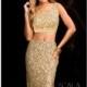 Gold Two-Piece Embellished Gown by Scala Couture - Color Your Classy Wardrobe