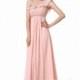 Fashion Sheath-Column One Shoulder Sweep Brush Train Chiffon Peach Beige Evening Dress - Top Designer Wedding Online-Shop