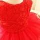 Hot Red Thanksgiving Dress Toddler, Baby Christmas Dress, Newborn Pageant Dress, Baby Tutu 1st Birthday, PD087-1 - Hand-made Beautiful Dresses