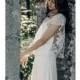 Laure de Sagazan 2017 Valmore Marot Ivory Sweep Train Split Column Cap Sleeves V-Neck Garden Appliques Lace Spring Bridal Gown - Top Design Dress Online Shop