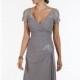 Platinum V-neckline Gown by Serena London - Color Your Classy Wardrobe