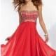 Lipstick Strapless Chiffon Gown by Paparazzi by Mori Lee - Color Your Classy Wardrobe