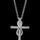 1.1TCW Pave Russian Lab Diamond Cross Necklace Pendant