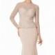 Taupe Beaded Lace Chiffon Gown by Terani Couture Evening - Color Your Classy Wardrobe