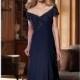 Stretch Net V Neckline Gown by Mon Cheri Montage 210963W - Bonny Evening Dresses Online 