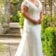 Plus-Size Dresses Style BB17509 by BB  by Special Day - Ivory  White Lace Floor V-Neck Fit and Flare Capped Wedding Dresses - Bridesmaid Dress Online Shop