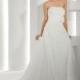 Trendy Sheath-Column Strapless Empire Waist Chapel Train Chiffon Wedding Dress CWXT13019 - Top Designer Wedding Online-Shop