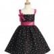 Black/Fuchsia Embroidered Polka-Dot Dress w/ Bolero Style: LC861 - Charming Wedding Party Dresses