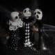 Halloween ornament skeletons art dolls. Set of 3 author's dolls skeletons Black and white Halloween whimsical horror dolls decorations doll