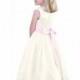 Rosebud Fashions Ivory Peter Pan Collar Bodice w/ Removable Sash & Embroidered Skirt Dress Style: RB5113 - Charming Wedding Party Dresses