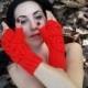Red Knitted Gloves, Red Women Gloves, Winter Gloves, crochet women Gloves, Fingerless Women Gloves, Knitted Women Gloves, handmade Gloves