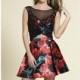 Print Two-Piece Pleated Floral Dress by Dave and Johnny - Color Your Classy Wardrobe