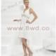 A-line Strapless Sleeveless Chiffon White Wedding Dress With Beading BUKCH292 In Canada Wedding Dress Prices - dressosity.com