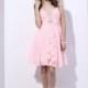 Sweet A-Line Sweetheart Knee Length Chiffon Primrose Pink Zipper Party Dress with Beading COZK13006 - Top Designer Wedding Online-Shop