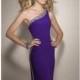 Parisian Purple Beaded Asymmetrical Gown by Clarisse - Color Your Classy Wardrobe