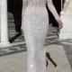 Alon Livné White Kim Embellished Lace V-Neck Gown (In Selected Stores Only) 