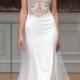 Alon Livné White Chloe Lace & Satin Gown with Train (In Selected Stores Only) 