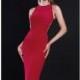 Red Beaded Slim Gown by Tarik Ediz - Color Your Classy Wardrobe