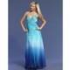 Dave and Johnny Blue Ombre Chiffon Prom Dress 7674 - Brand Prom Dresses